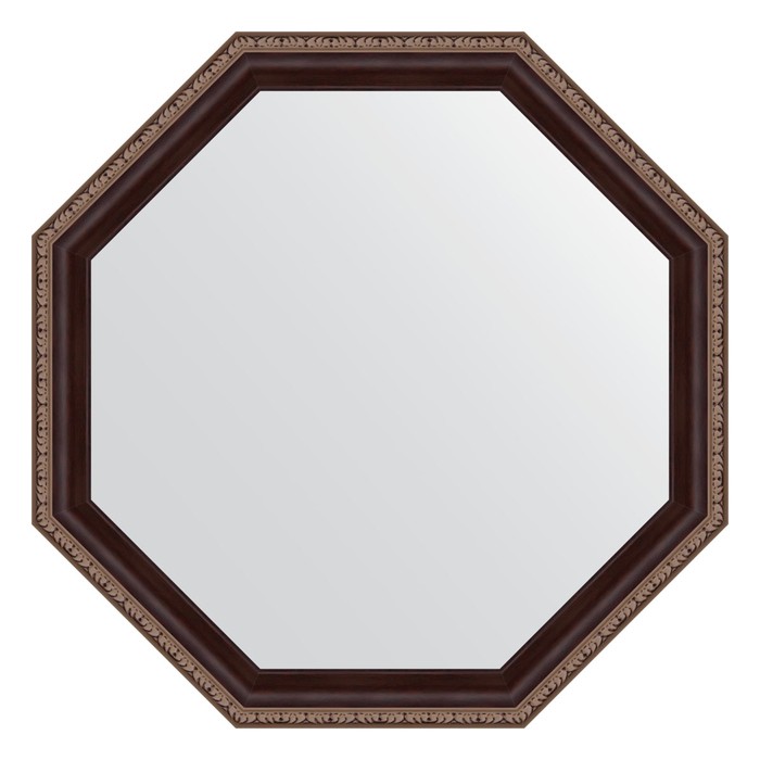 Зеркало в багетной раме, махагон с орнаментом 50 мм, 59x59 см - фото 2310681