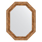 Зеркало в багетной раме, виньетка античная бронза 85 мм, 65x85 см - фото 2311197