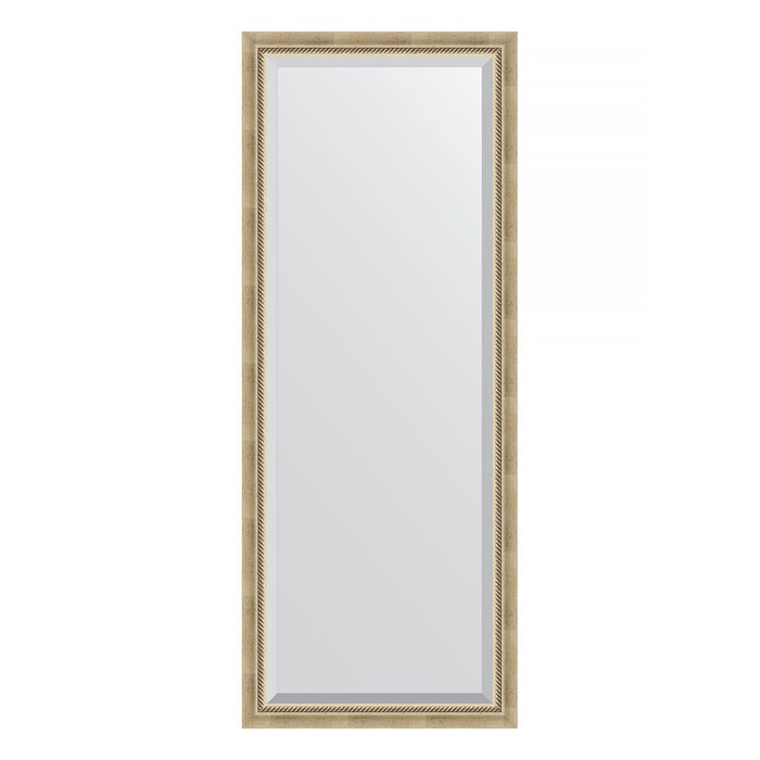 Зеркало напольное с фацетом в багетной раме, состаренное серебро с плетением 70 мм, 78x198 см   7527 - фото 2314433