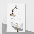 Набор серьги и каффа «Настроение», перья, цвет чёрный в золоте - фото 3682236