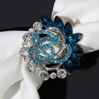 Кольцо для платка "Роза", цветное в серебре - фото 3684383
