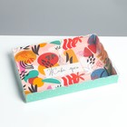 Коробка для кондитерских изделий с PVC крышкой «Живи ярко», 22 × 15 × 3 см - фото 4083445