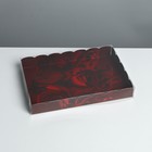 Коробка для кондитерских изделий с PVC крышкой «Розы», 22 × 15 × 3 см - фото 4083475