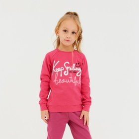 Свитшот для девочки, цвет розовый, рост 98-104 см