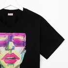 Футболка женская MINAKU "Girl" цвет чёрный, р-р 50 - фото 800462915 Футболка женская MINAKU "Girl" цвет чёрный, р-р 50 - фото 800462915