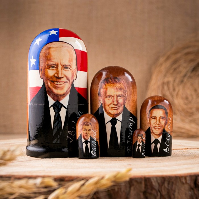 Матрешка "Президенты США", 5 кукольная, 10 см - фото 788478