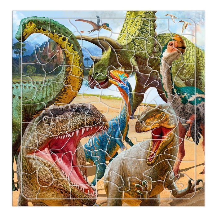 Пазл фигурный на подложке «Динозавры», 80 элементов - фото 127054616