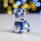 Сувенир "Тигр Хантер", гжель 4х3,5 см Сувенир "Тигр Хантер", гжель 4х3,5 см