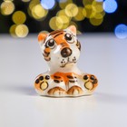 Сувенир "Тигр Ваня" гжель цветной 3,5х4 см - фото 4101409