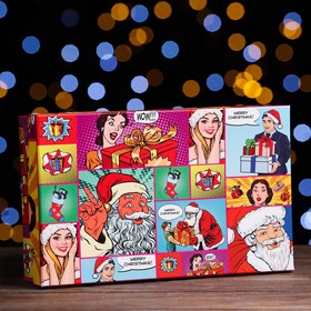 Подарочная коробка "Рop-art новогодний 1", 26 х 16 х 6 см