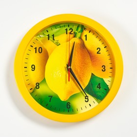 Wall clock, Fruit series, Lemons, Yellow Rim, D = 28 cm