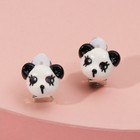 Клипсы детские "Выбражулька" мишка-панда, цвет чёрно-белый - фото 3690815