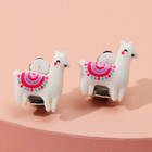 Клипсы детские "Выбражулька" ламы, цвет бело-розовый - фото 3690824