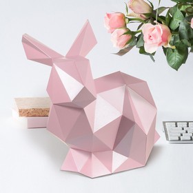 Бумажный конструктор "Кролик Няш" розовый, 30х25х30см