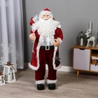 Дед Мороз "В красной полосатой шубе, с подарками" 45х120 см - фото 107256232