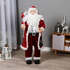 Дед Мороз "В красной полосатой шубе, с подарками" 45х120 см