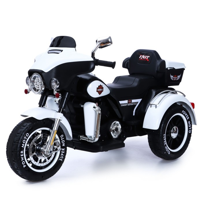 Электромотоцикл «Трайк», 2-х местный, 2 мотора, цвет чёрно-белый - фото 1719124276