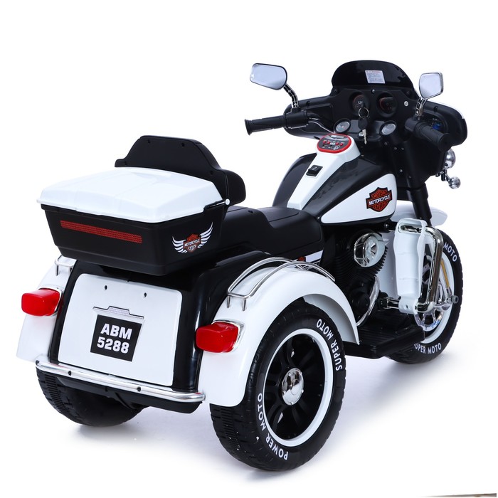 Электромотоцикл «Трайк», 2-х местный, 2 мотора, цвет чёрно-белый - фото 1719124278