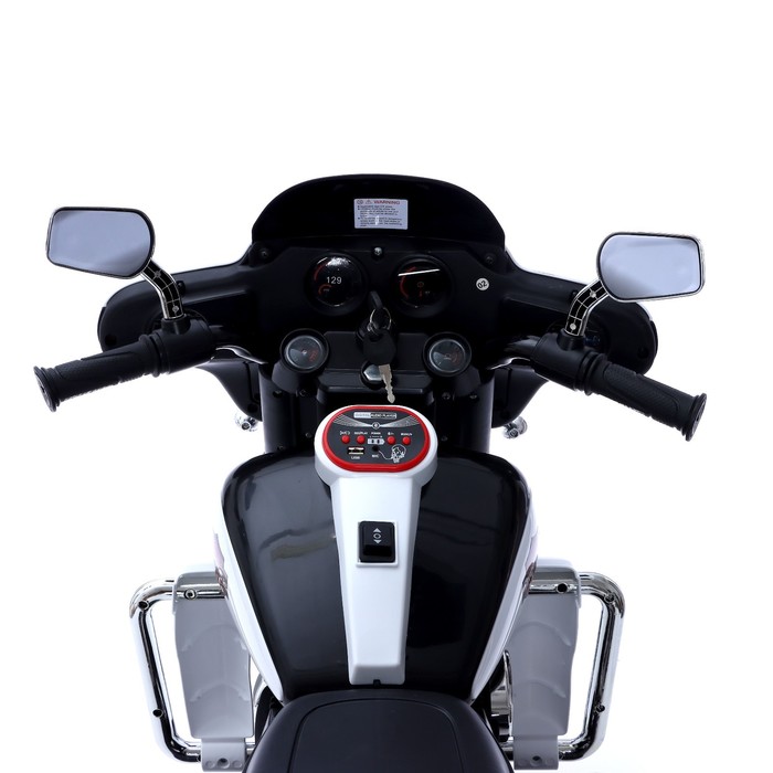 Электромотоцикл «Трайк», 2-х местный, 2 мотора, цвет чёрно-белый - фото 1719124280