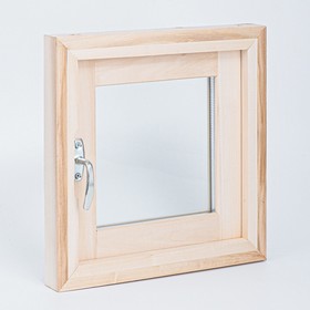 Окно для бани с однокамерным стеклопакетом 36х36 см, ручка внутри