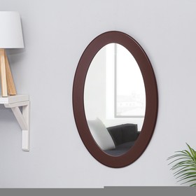 Зеркало настенное, овальное, коричневое 37,5х57,5 см, зп=29,5х49,5 см