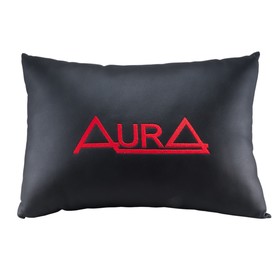 Подушка Aura XPA-20BL с логотипом, 37х25х13см, экокожа черный, 1 шт. 7562499