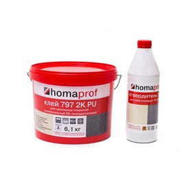 Клей Homakoll 797 PU 2К-полиуретановый для напольных покрытий, 450-1200 гр/м2, 7кг/6,09+0,91 кг   75