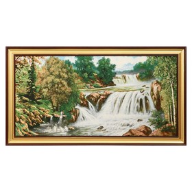S107-40х80 Картина из гобелена "Каскад водопадов" (48х87) в Донецке