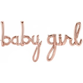 Шар фольгированный 16'' Baby Girl, мини-надпись, розовое золото