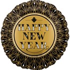 Шар фольгированный 18" «С Новым годом! Золотые грани», круг, цвет чёрный