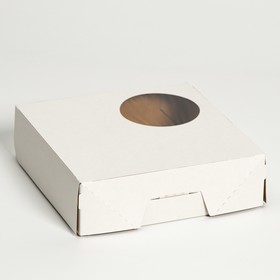 Упаковка для 4 пончиков, белая, 18,5 х 18,5 х 5,5 см