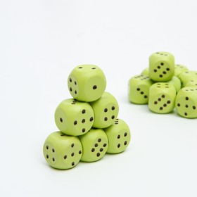Cube playing 1.5x1.5x1.5 cm, color, light green, 100 pcs