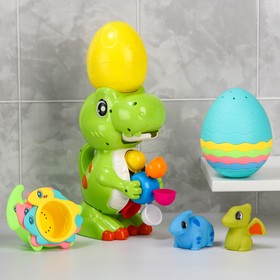 Набор игрушек для ванны «Мельница. Динозаврик», со стаканчиками, на присоске