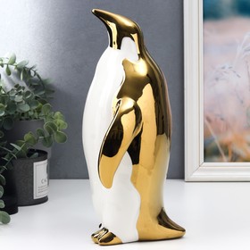 Сувенир керамика "Пингвин - отец семейства" золотой 28,5х13,5 см