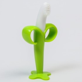 Зубная щетка на присоске «Банан», в контейнере, цвет зеленый