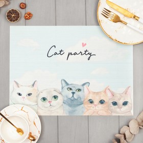 Салфетка на стол Доляна "Cat party" ПВХ 40*29см