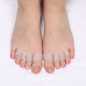 Корректоры-разделители для пальцев ног, 4 разделителя, силиконовые, 8 × 3,5 см, пара, цвет белый