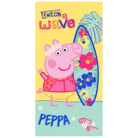 Махровое полотенце «Свинка Пеппа Серфер», размер 60x120 см
