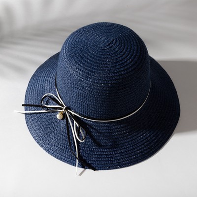 Шляпа с бантиком MINAKU цвет темно-синиё, р-р 56-58