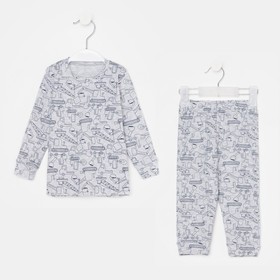 Пижама для мальчика, цвет серый, рост 74-80 см