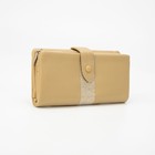 Кошелёк, 3 отдела на магнитах, цвет горчичный - фото 800487460