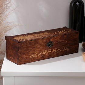 Ящик для вина "Тоскана", цвет темный шоколад, 33,5х10х10,2 см