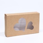 Коробка, складная, крафт, "Сердца", 20 х 12 х 4 см 7434624