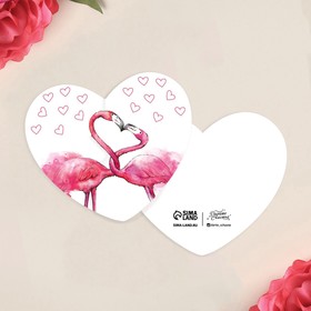 Открытка-мини «Любовь», фламинго, 7 х 6 см