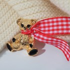 Брошь "Медвежонок" в шарфе, цвет красно-чёрный в золоте - фото 4158431