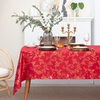 Скатерть Этель "Patterns" цвет красный, 142*180 +/-3 см, 115 ±10 гр,100% п/э - фото 1729496