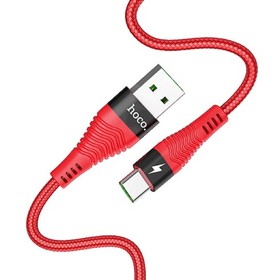 Кабель Hoco U53, USB - Type-C, 5 А, 1.2 м, красный
