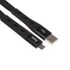 Кабель Hoco U78, USB - microUSB, 2.4 А, 1.2 м, тканевая оплетка, черный - фото 4160696