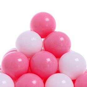 Набор шаров для сухого бассейна с рисунком, цвет белый с розовым, 500 штук