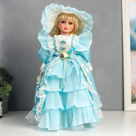 Кукла коллекционная керамика "Леди Виктория в голубом платье с рюшами" 40 см в Донецке